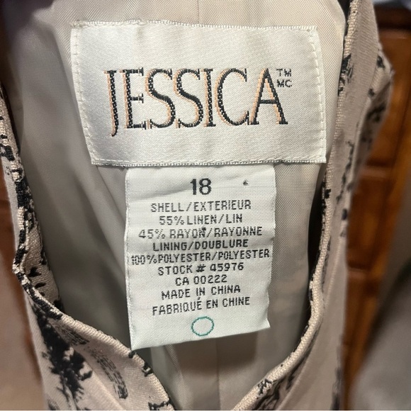 Linen Blend Sleeveless Toile Print Button Up Top - Picture 5 of 6